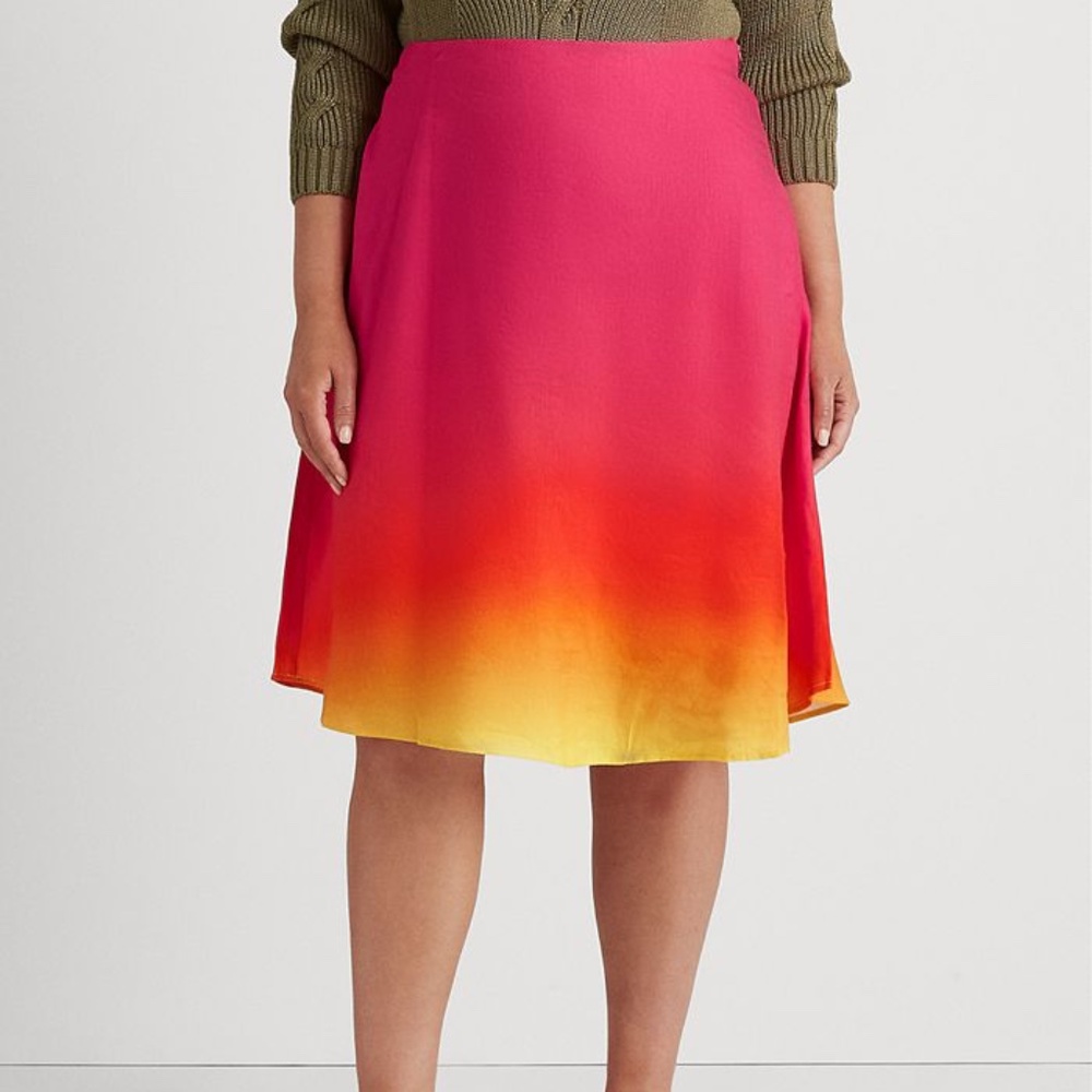 Lauren Ralph Lauren Ombre Linen Blend Skirt SZ 16 W NEW